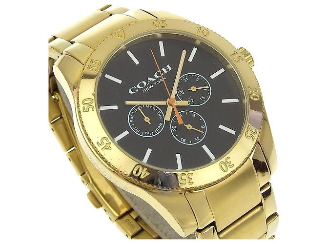 Relógio Coach de quartzo banhado a ouro com dia e data CA133.2.95.1754 - vista 3