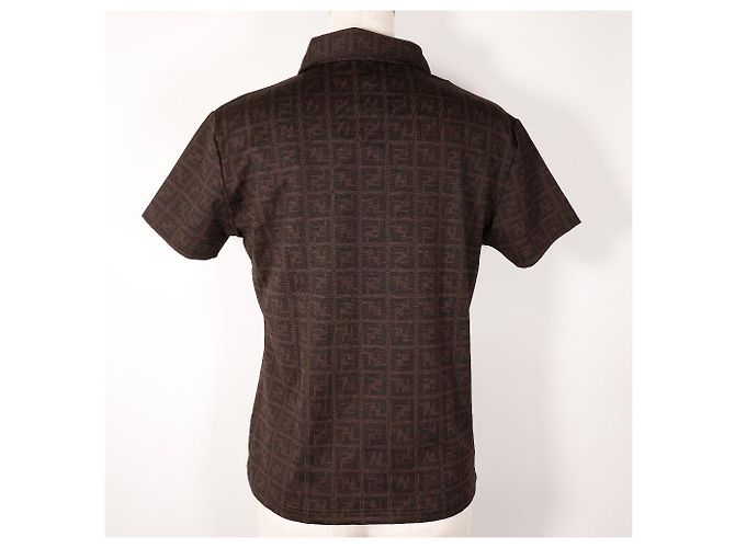 Fendi Zucca Rayon Poloshirt Braun - Ansicht 3