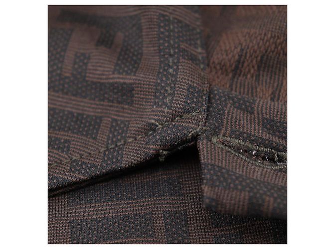 Fendi Zucca Rayon Poloshirt Braun - Ansicht 6