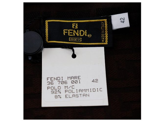 Fendi Zucca Rayon Poloshirt Braun - Ansicht 7