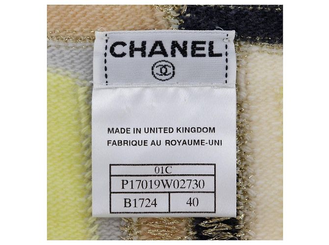 Chanel Ärmelloses Stricktop Kaschmir Rayon Polyester Gelb - Ansicht 4