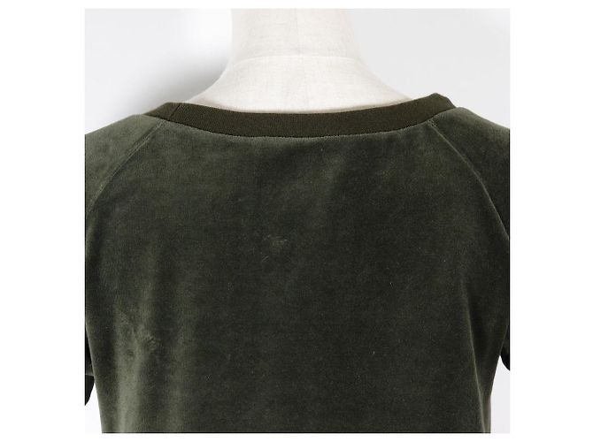 Vestido de veludo Gucci com linha lateral caqui - vista 4