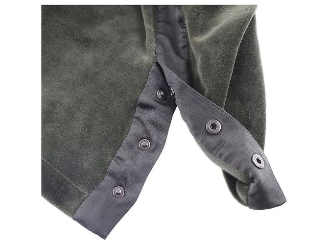 Vestido de veludo Gucci com linha lateral caqui - vista 5