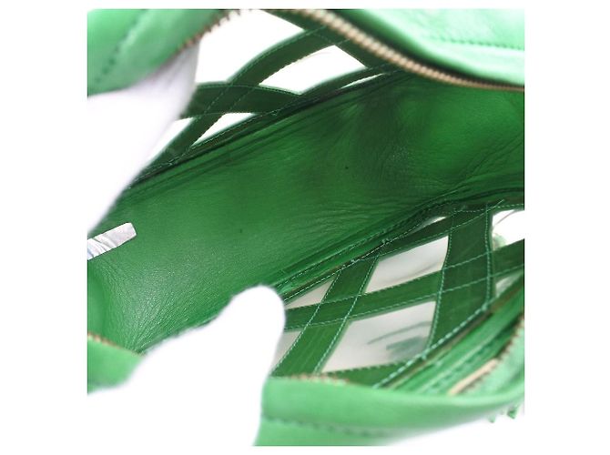 Borsa a spalla in pelle di agnello Chanel con catena Verde - vista 5