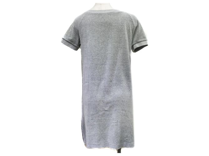 Gucci Velours-Seitenlinienkleid grau Braun - Ansicht 2
