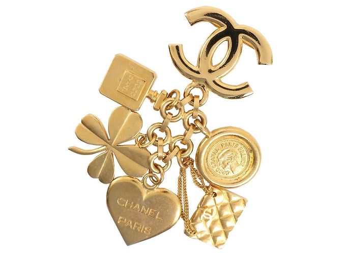 Spilla a forma di cuore a quadrifoglio placcata in oro Chanel D'oro - vista 2