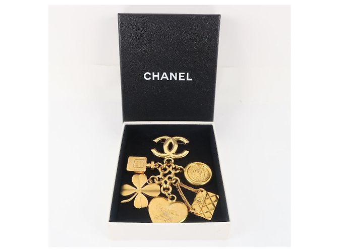 Spilla a forma di cuore a quadrifoglio placcata in oro Chanel D'oro - vista 5