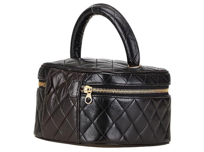 Chanel Matelasse Vanity Bag Black Lambskin - view 2