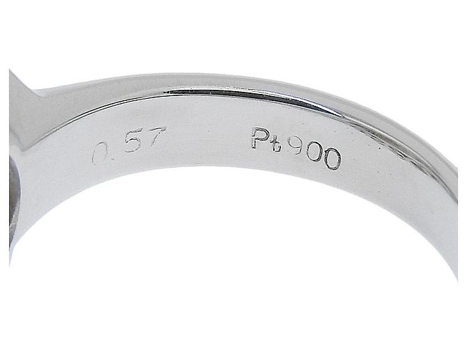 Autre Marque Pt900 Platin Perlen-Diamantring - Ansicht 3