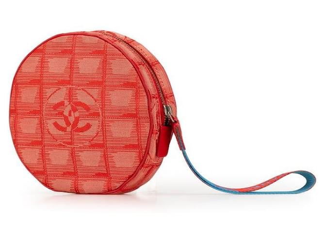 Vanity Chanel Canvas Coco Mark Pouch Red - view 2