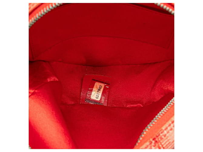 Vanity Chanel Canvas Coco Mark Pouch Red - view 4