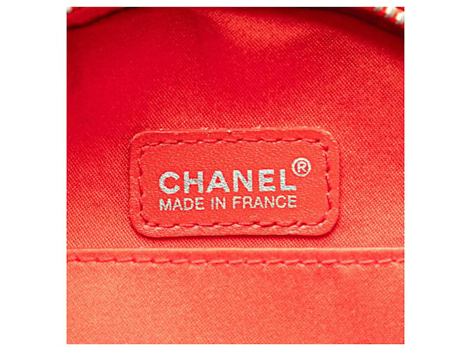 Vanity Chanel Canvas Coco Mark Pouch Red - view 5