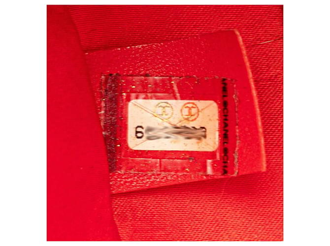 Vanity Chanel Canvas Coco Mark Pouch Red - view 6