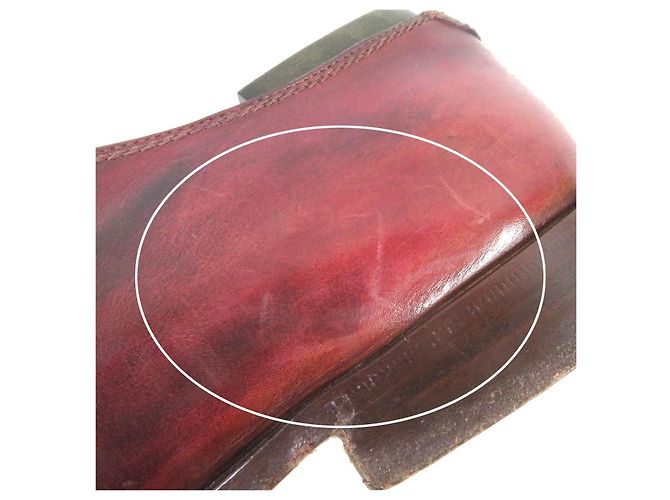 Berluti Leder-Einzelmonk-Schnürschuhe Bordeaux - Ansicht 14