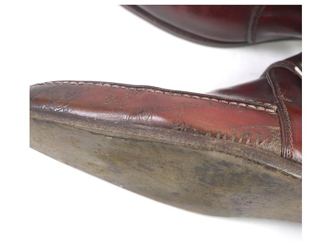 Berluti Leder-Einzelmonk-Schnürschuhe Bordeaux - Ansicht 5