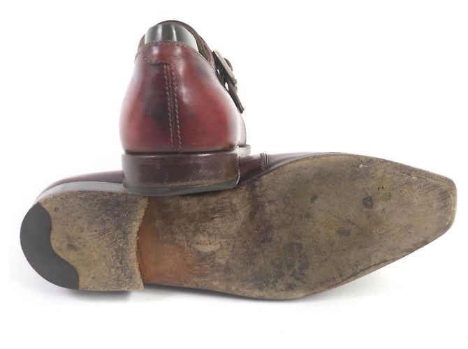Berluti Leder-Einzelmonk-Schnürschuhe Bordeaux - Ansicht 6