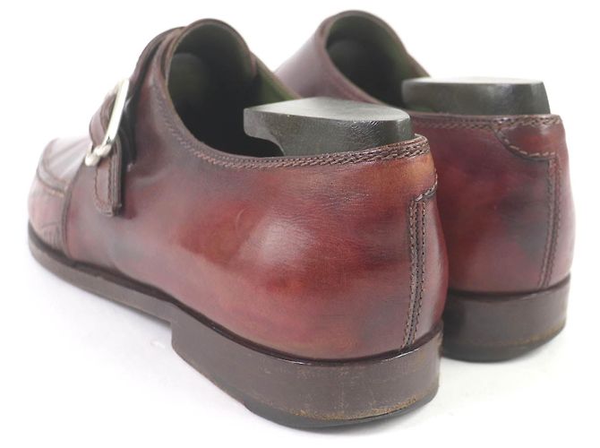Berluti Leder-Einzelmonk-Schnürschuhe Bordeaux - Ansicht 7