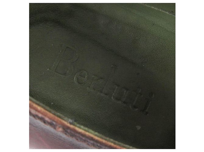 Berluti Leder-Einzelmonk-Schnürschuhe Bordeaux - Ansicht 9
