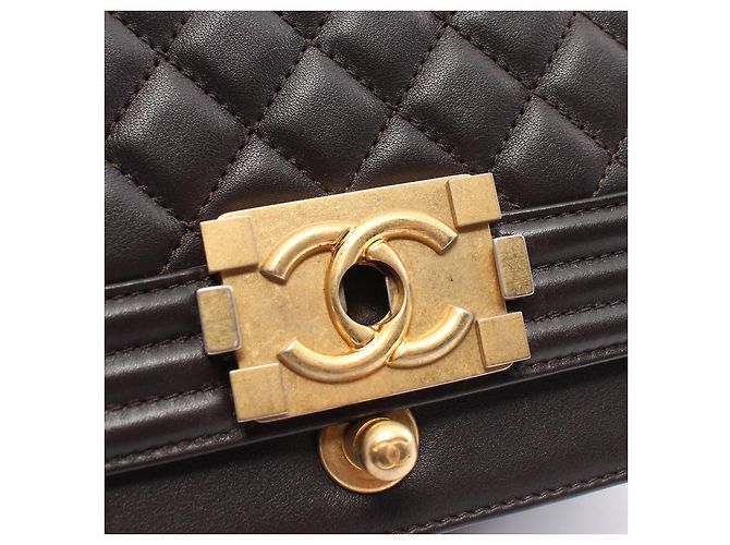 Chanel Boy Matelasse Leather Shoulder Bag Brown - view 7
