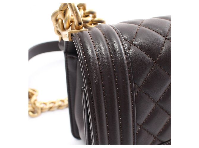 Chanel Boy Matelasse Leather Shoulder Bag Brown - view 8