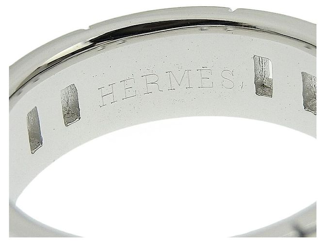 Ring Hermès Bague Hermes Heracles Logo H K18WG Or Blanc - vue 2