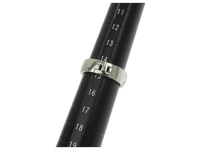 Ring Hermès Bague Hermes Heracles Logo H K18WG Or Blanc - vue 6