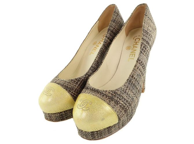Chanel Patentleder Jute High Heels - Ansicht 2