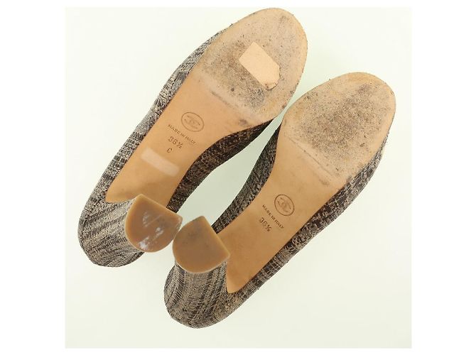 Chanel Patentleder Jute High Heels - Ansicht 8