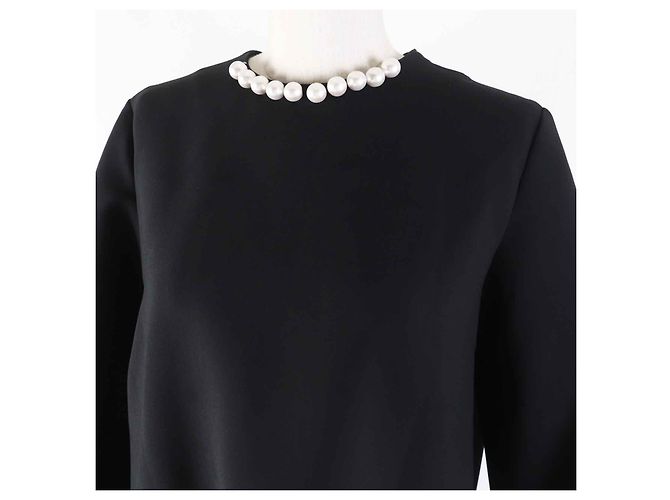 MCM YOKO CHAN Vestido Preto com Pérolas Falsas - vista 2