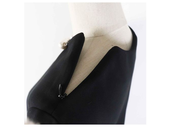 MCM YOKO CHAN Vestido Preto com Pérolas Falsas - vista 5