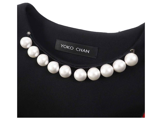 MCM YOKO CHAN Vestido Preto com Pérolas Falsas - vista 6