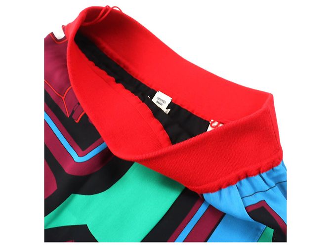 Hermès Saia de seda de twill com estampa total da Hermes Multicor - vista 5
