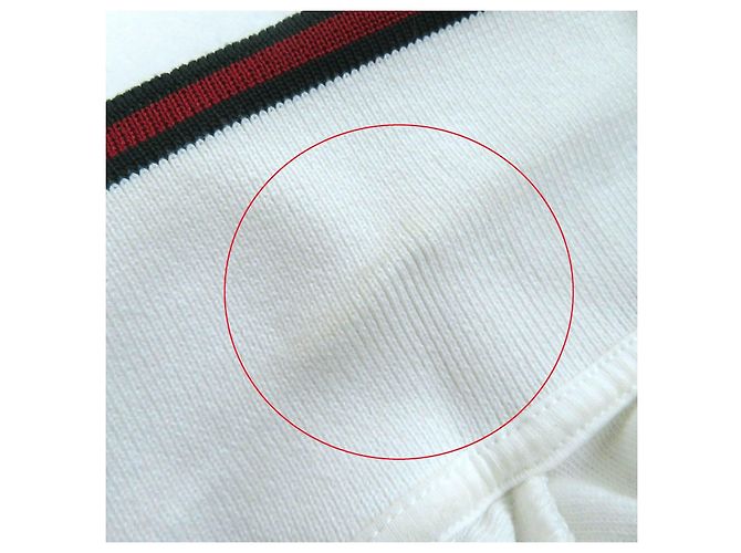 Camisa polo de algodón con rayas Web GUCCI XS Blanco - vista 4