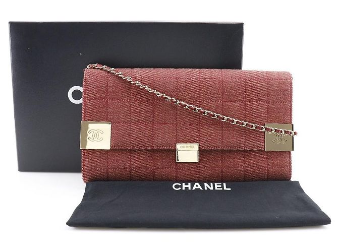 Borsa a spalla in tela di cotone Chanel Rosso - vista 2