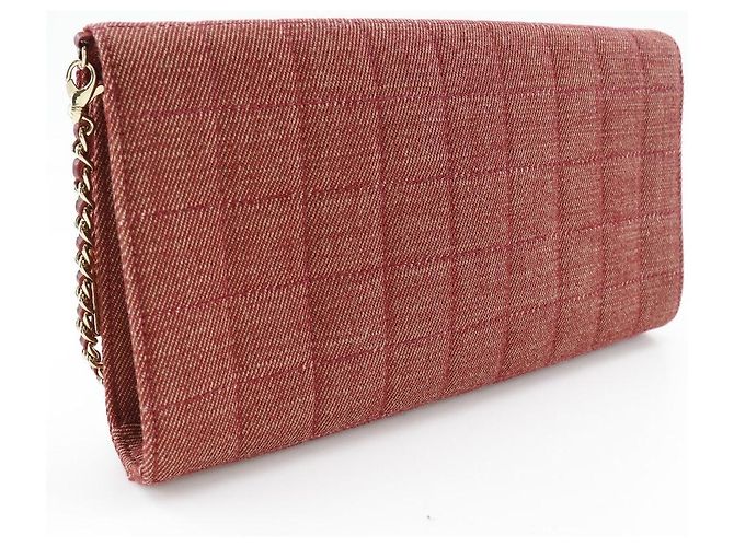 Borsa a spalla in tela di cotone Chanel Rosso - vista 3