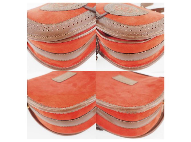 Borsa a spalla in pelle scamosciata Loewe Sevilla Arancione - vista 4