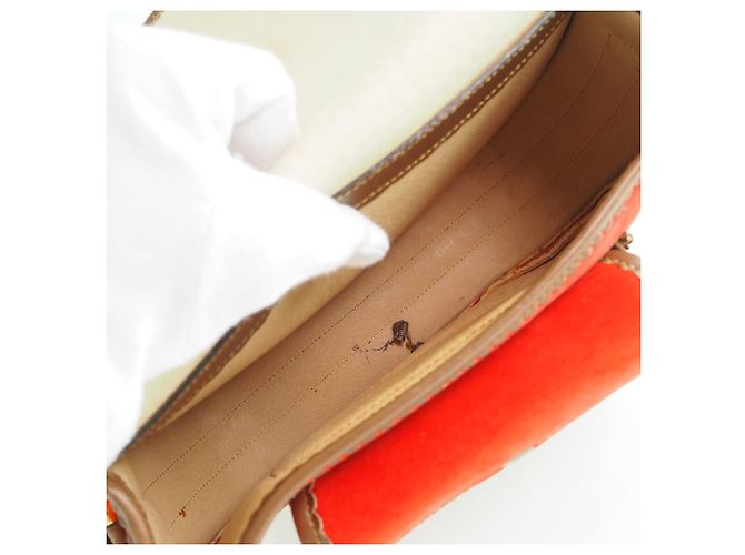 Borsa a spalla in pelle scamosciata Loewe Sevilla Arancione - vista 5
