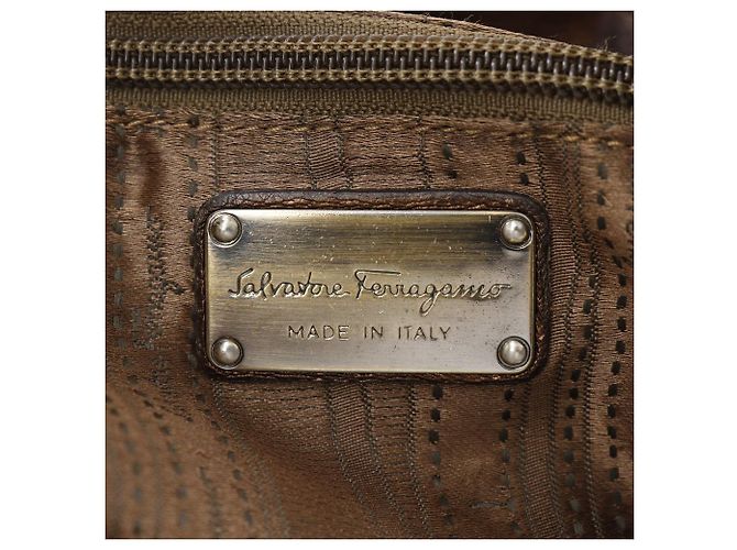 Borsa tote in pelle Salvatore Ferragamo Marrone - vista 13