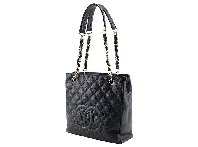 Borsa a spalla Chanel in pelle caviar con catena Nero - vista 2