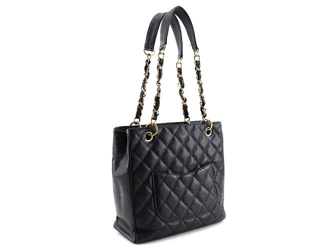 Borsa a spalla Chanel in pelle caviar con catena Nero - vista 3