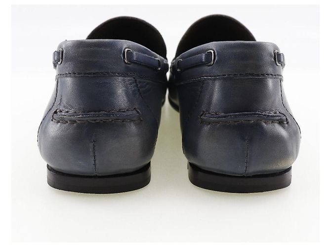 Autre Marque Mocassini in pelle Berluti scarpe da guida blu per uomini - vista 3
