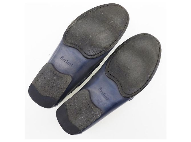 Autre Marque Mocassini in pelle Berluti scarpe da guida blu per uomini - vista 6