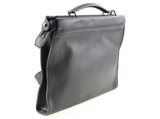 Borsa Fendi Peekaboo Business in pelle nera 2WAY Nero - vista 3