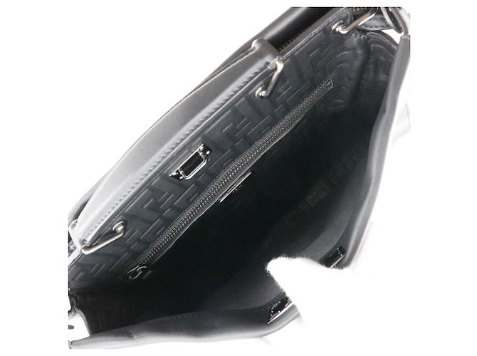 Borsa Fendi Peekaboo Business in pelle nera 2WAY Nero - vista 7