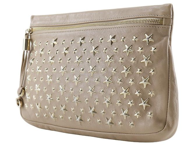 Jimmy Choo Star Studs Leather Pouch Beige - view 2