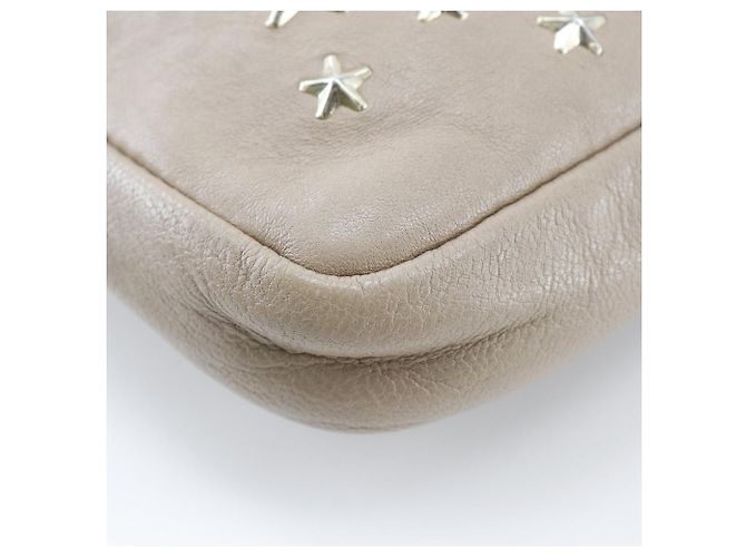 Jimmy Choo Star Studs Leather Pouch Beige - view 4