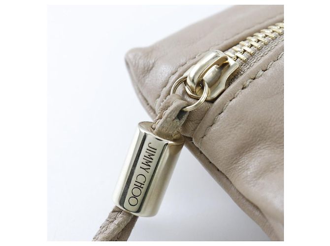 Jimmy Choo Star Studs Leather Pouch Beige - view 6