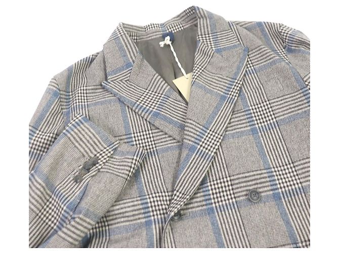 Autre Marque Check Pattern Suit Rayon Polyester Wool Brown - view 2