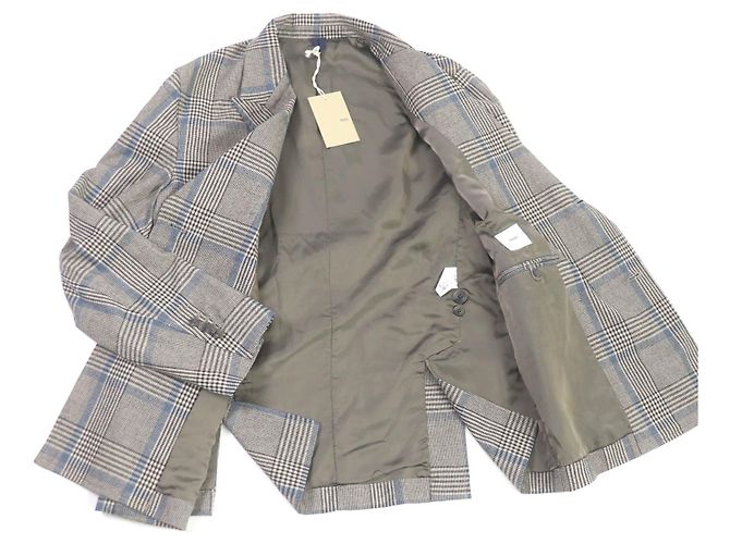 Autre Marque Check Pattern Suit Rayon Polyester Wool Brown - view 3