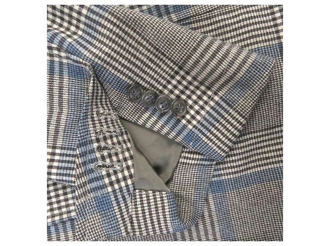 Autre Marque Check Pattern Suit Rayon Polyester Wool Brown - view 8